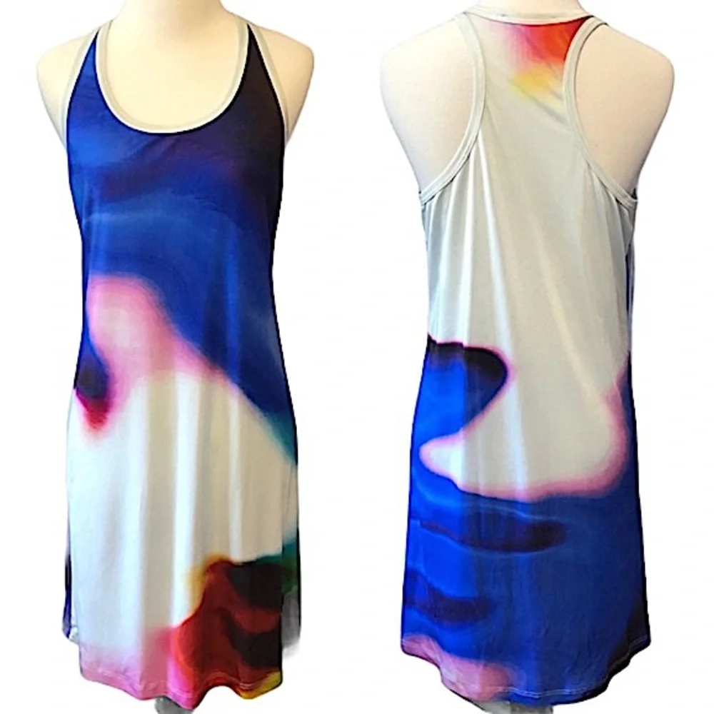 Michael Angel 100% Silk Colorful Racerback Dress - Picture 1 of 6